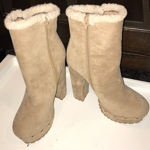 Never worn tan boot heels